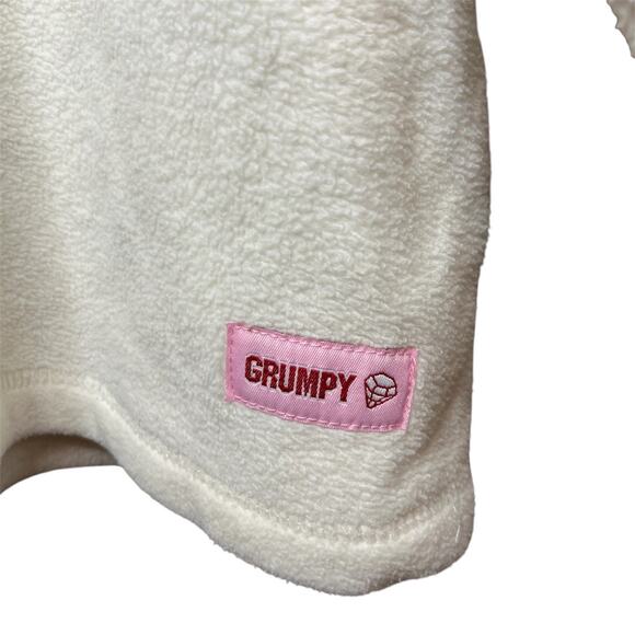 Disney Grumpy Sherpa Fleece Hoodie Sweatshirt Sz XL White Pink Beads Snow White - Picture 6 of 10